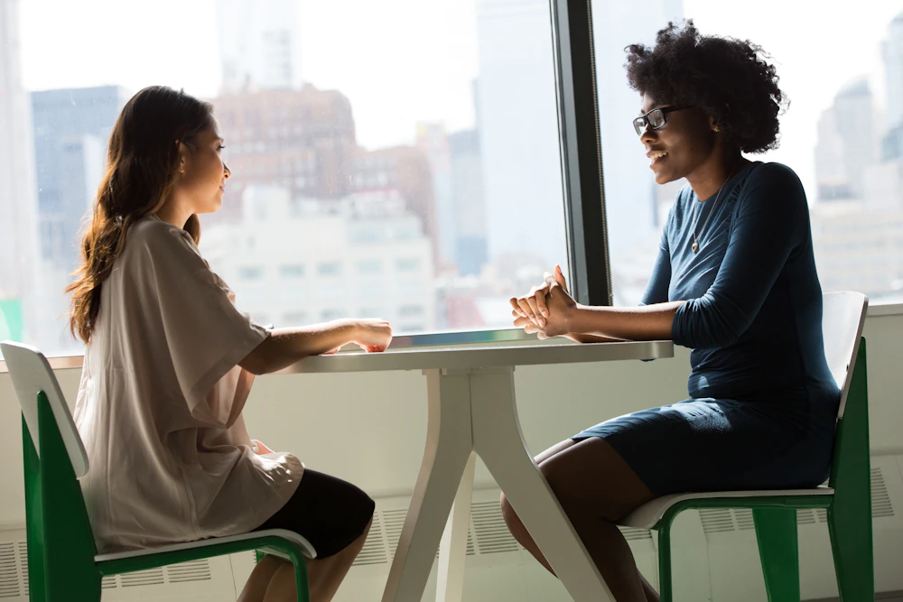 Two professionals discussing an IT roadmap